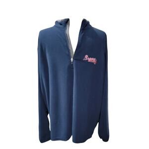 Antigua Atlanta Braves 1/4 Zip Fleece Pullover XXL Navy MLB